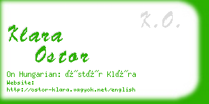 klara ostor business card